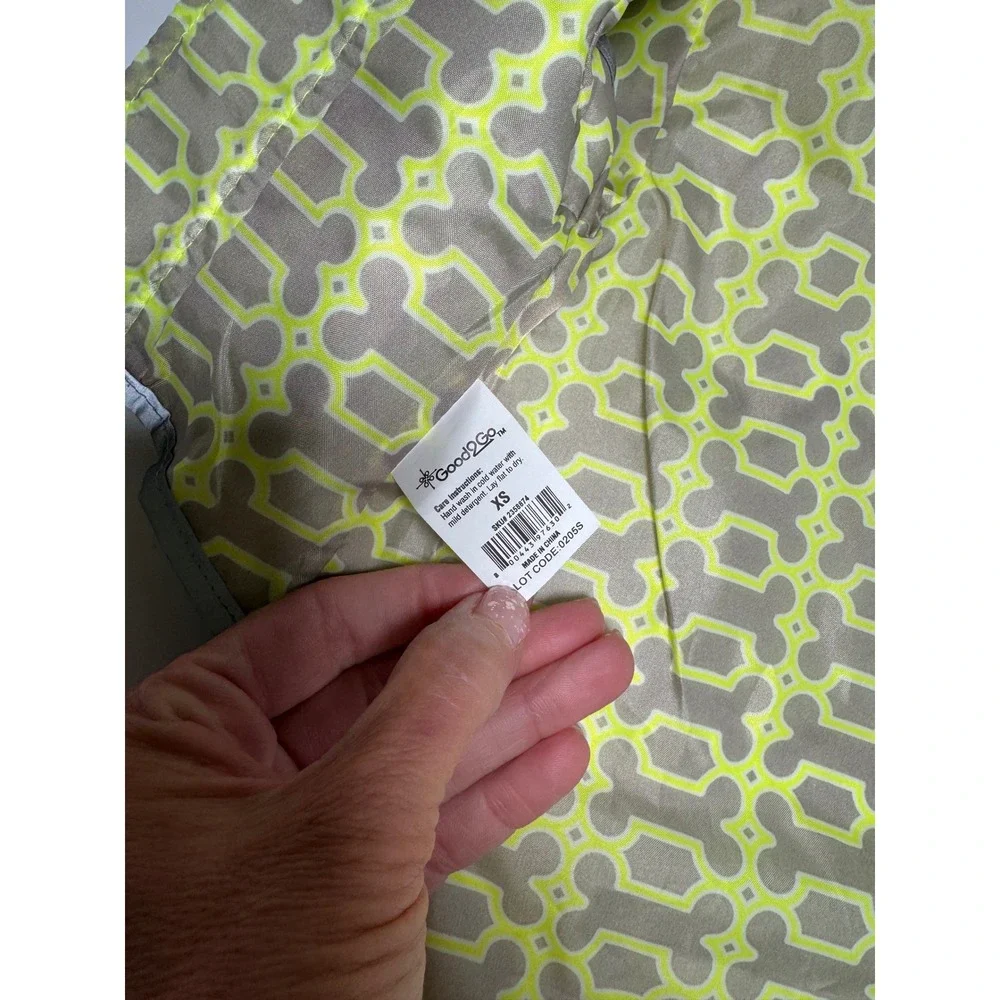 Good2Go Dog Raincoat Neon Lime Green Reflective Hooded Jacket XS